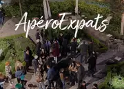 Original terrace artwork from ApéroExpats at Les Jardins